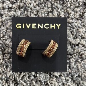 Givenchy Gold and Brown Earrings